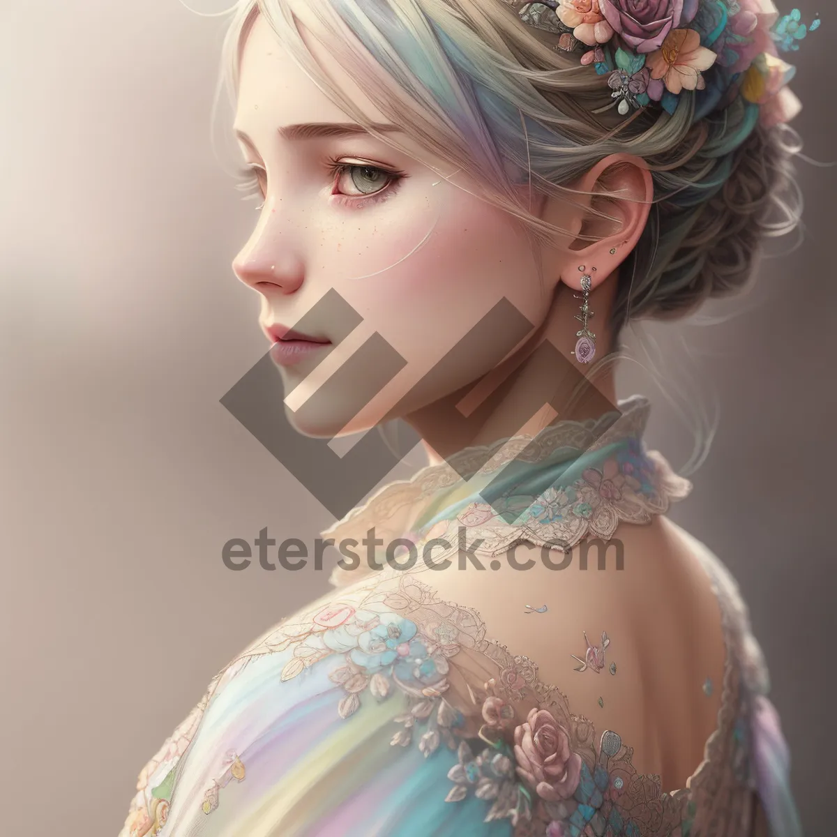 Picture of Seductive Blonde Beauty in Fashionable Studio Portrait