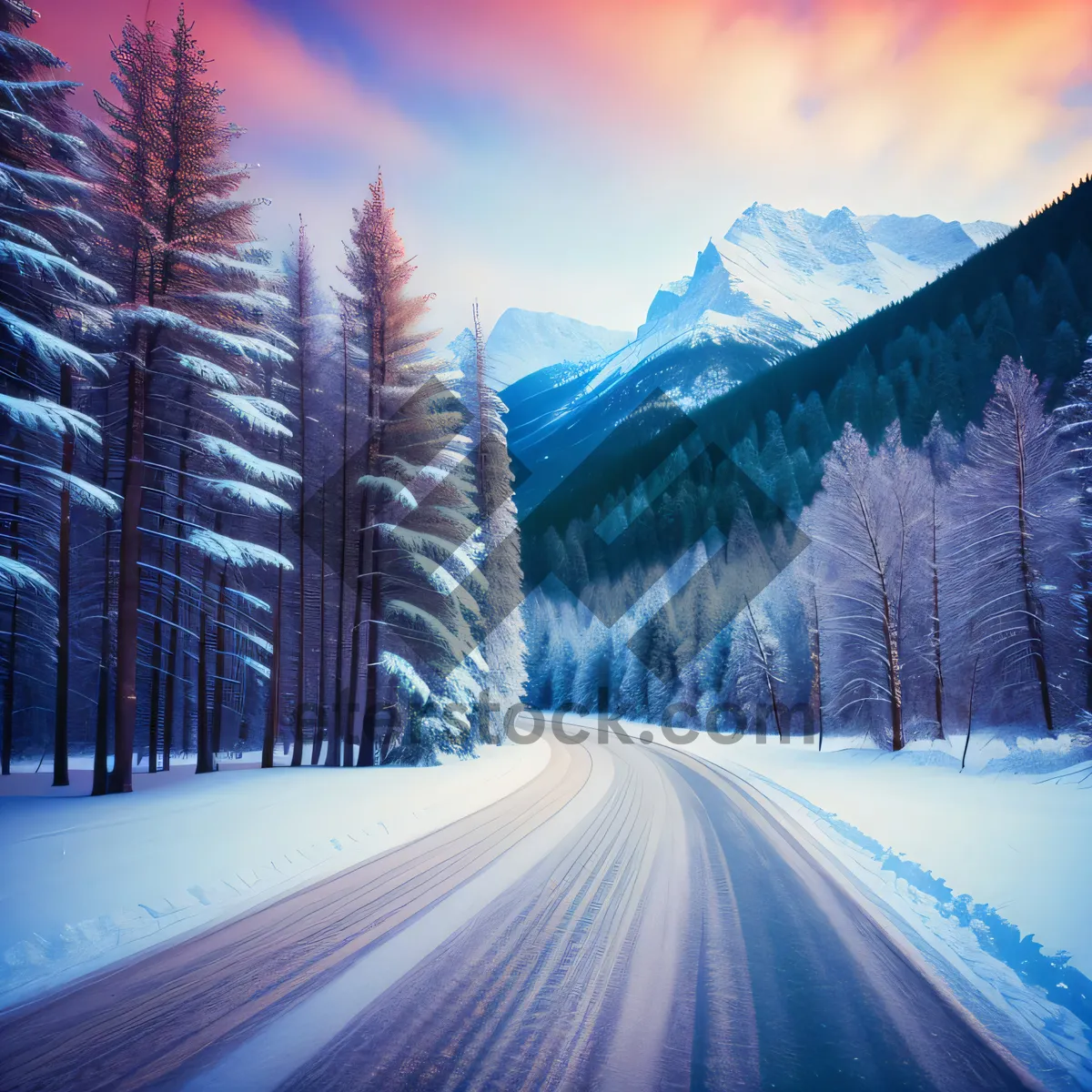 Picture of Winter Wonderland: Majestic Alpines and Snowy Peaks