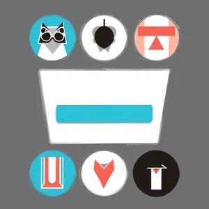 Web Button Icons Set - Design Elements with Graphic Symbols