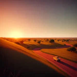 Scenic Desert Dunes at Sunset in Morocco