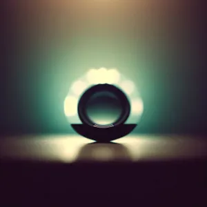 Shiny Black Circle Spotlight Lamp - Web Icon Design