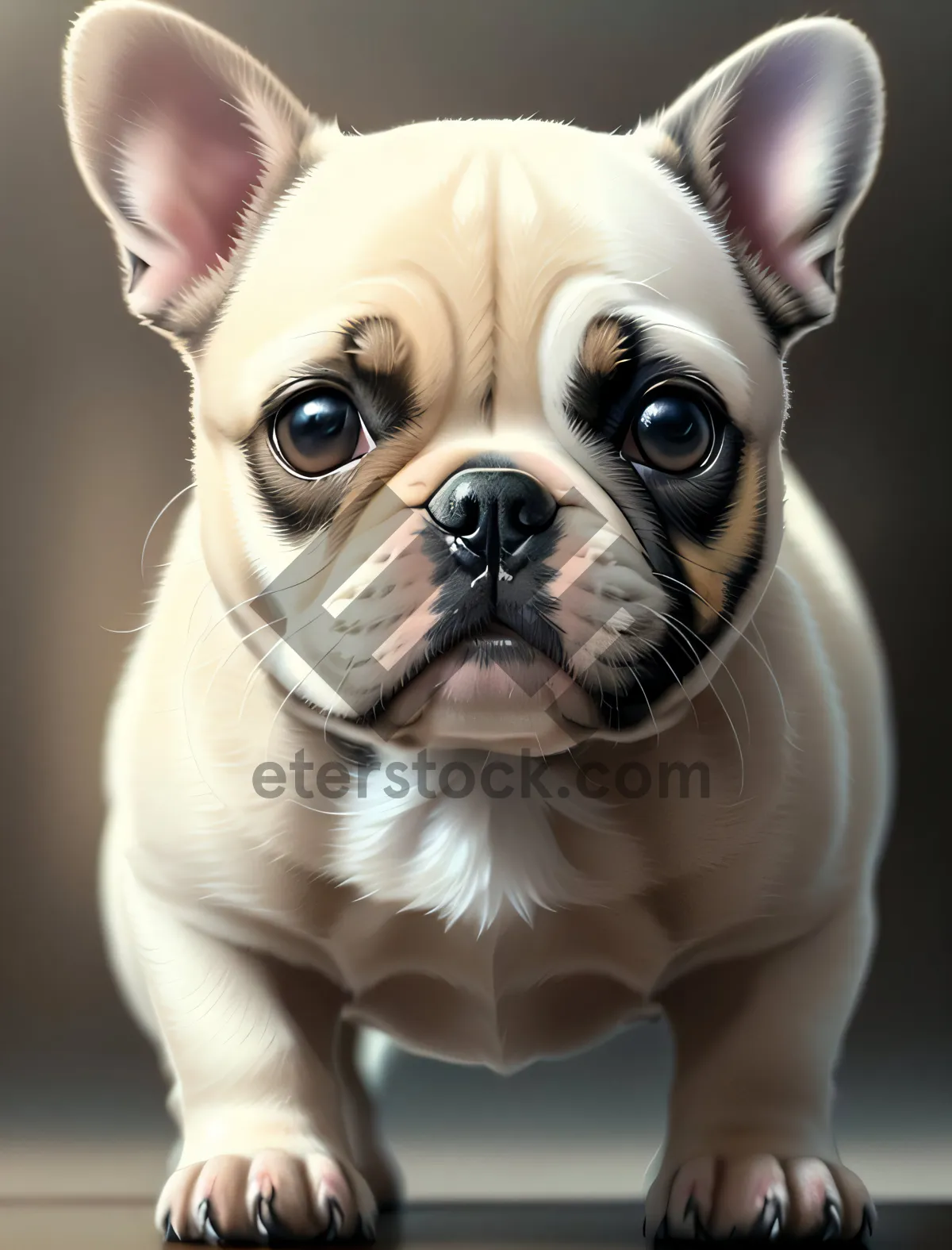 Picture of Lovable and wrinkled bulldog puppy becomes the epitome of adorableness, making for an enchanting canine companion