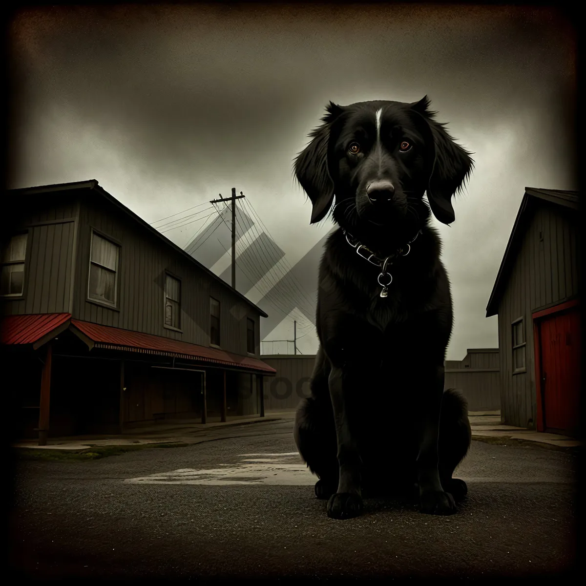 Picture of Adorable Black Retriever Puppy - Perfect Pet Portrait