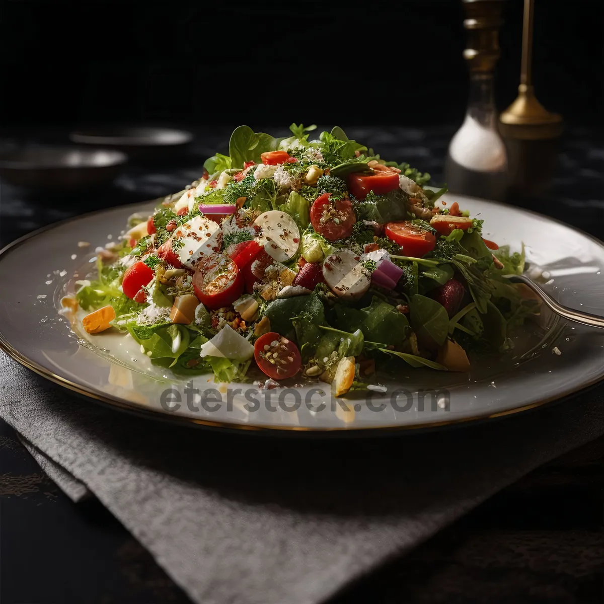 Picture of Nutritious grilled vegetable salad with gourmet cheese
