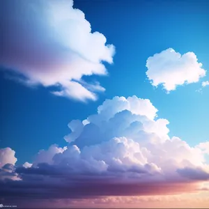 Vibrant Azure Sky with Fluffy Clouds