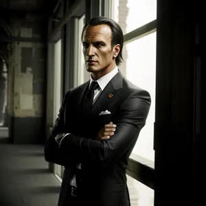 Successful businessman leading corporate team meeting in office.