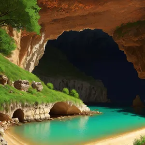 Tropical Island Paradise: Stunning Coastal Landscape with Crystal Clear Waters
