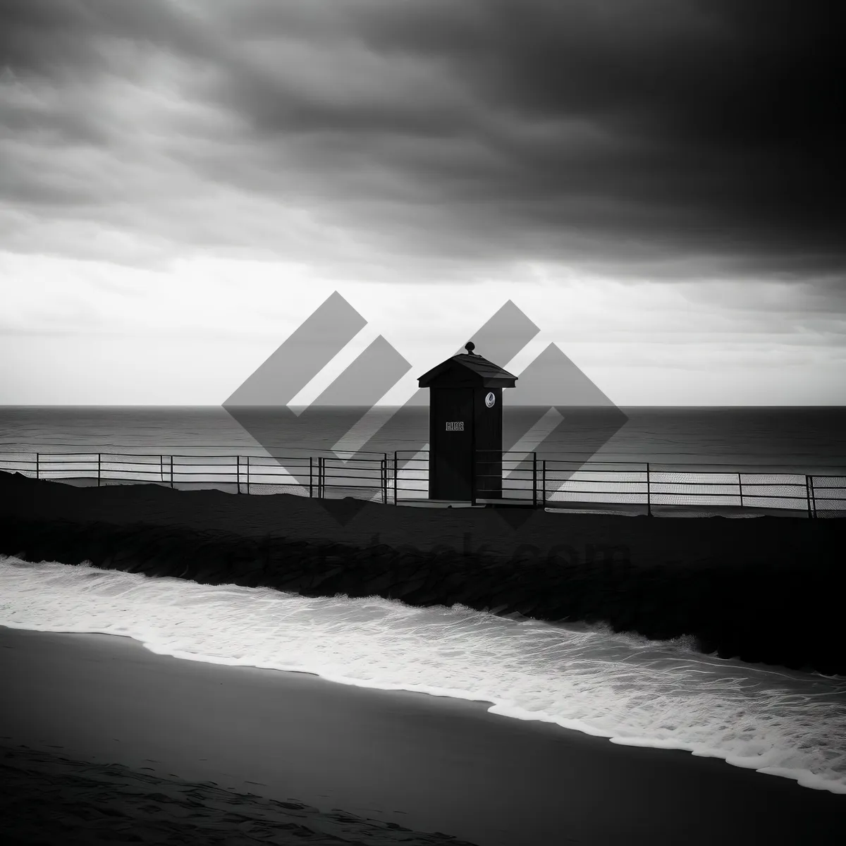 Picture of Seaside Sunset: Majestic Coastal Bridge and Tower