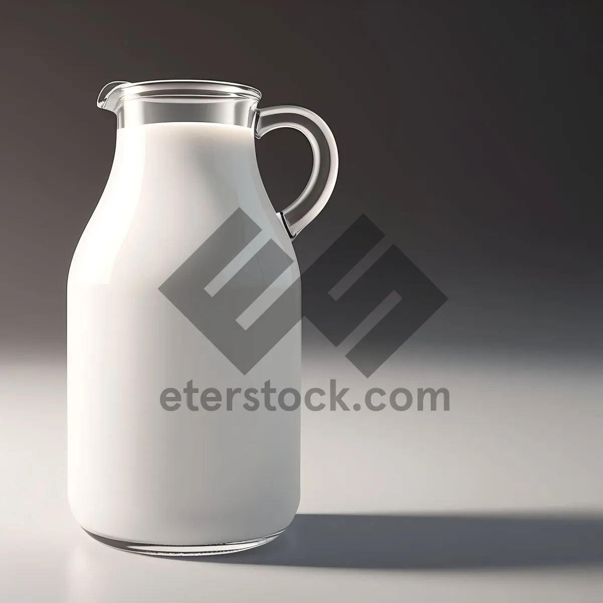 Picture of Milk-filled Glass Pitcher for Refreshing Breakfast Beverages