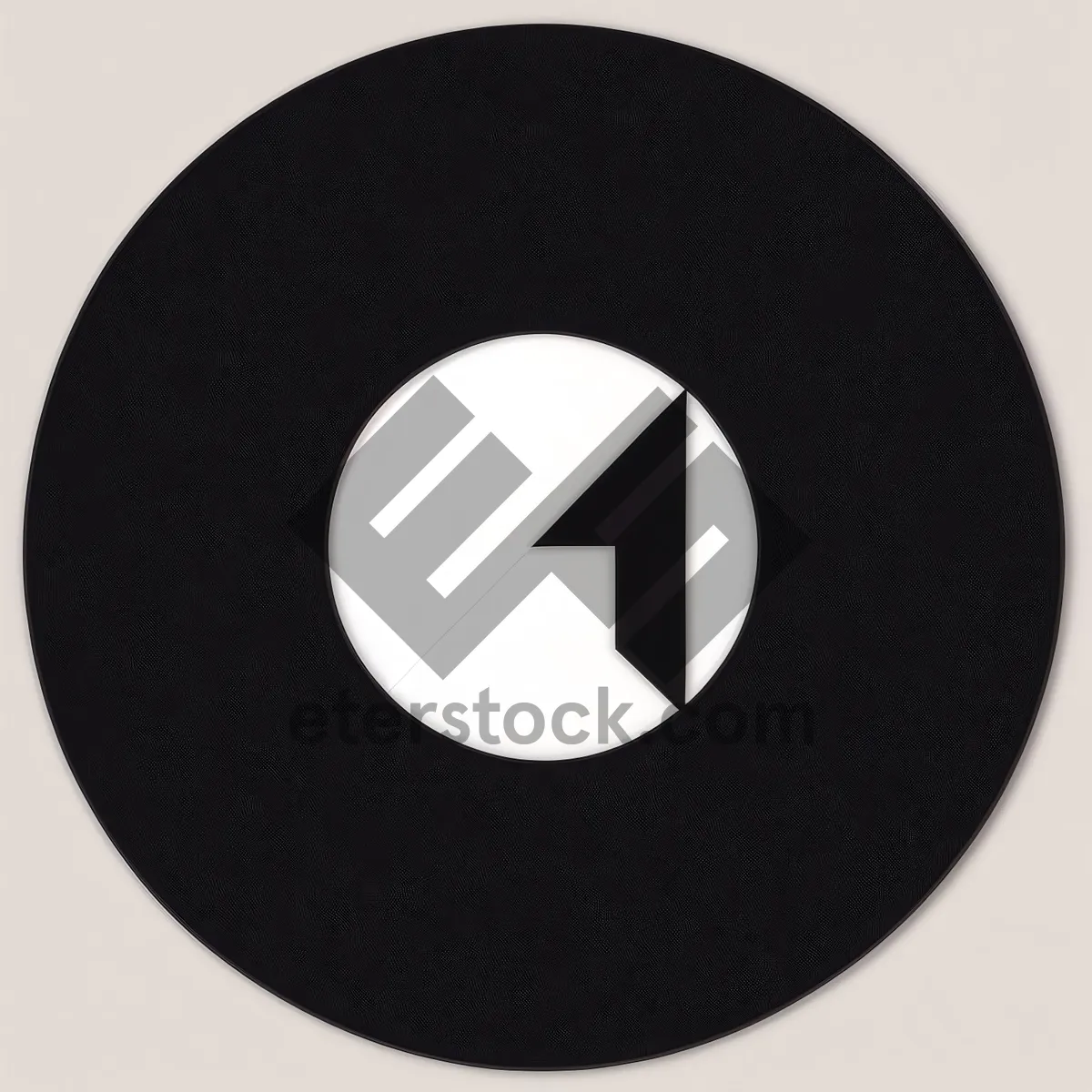 Picture of Black Circle Icon - 3D Phonograph Record Design