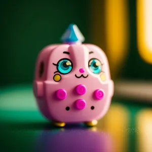 Pink Piggy Bank with Money Confetti