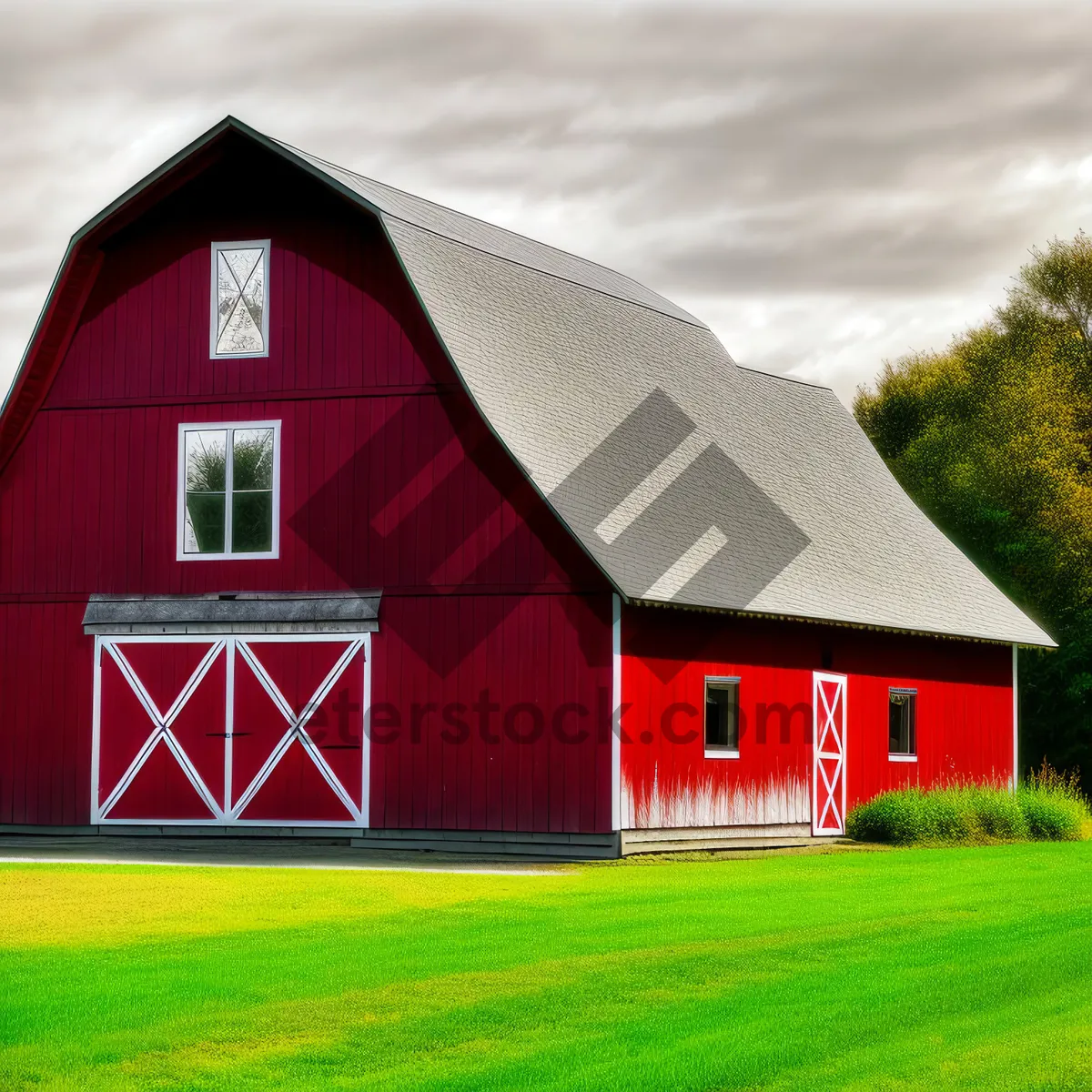 Picture of Rustic Farmhouse Nestled in Countryside Landscape