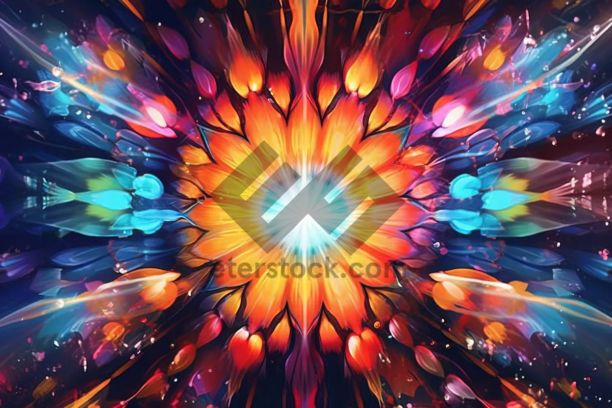 Picture of Modern Abstract Fractal Light Art Design Texture Wallpaper