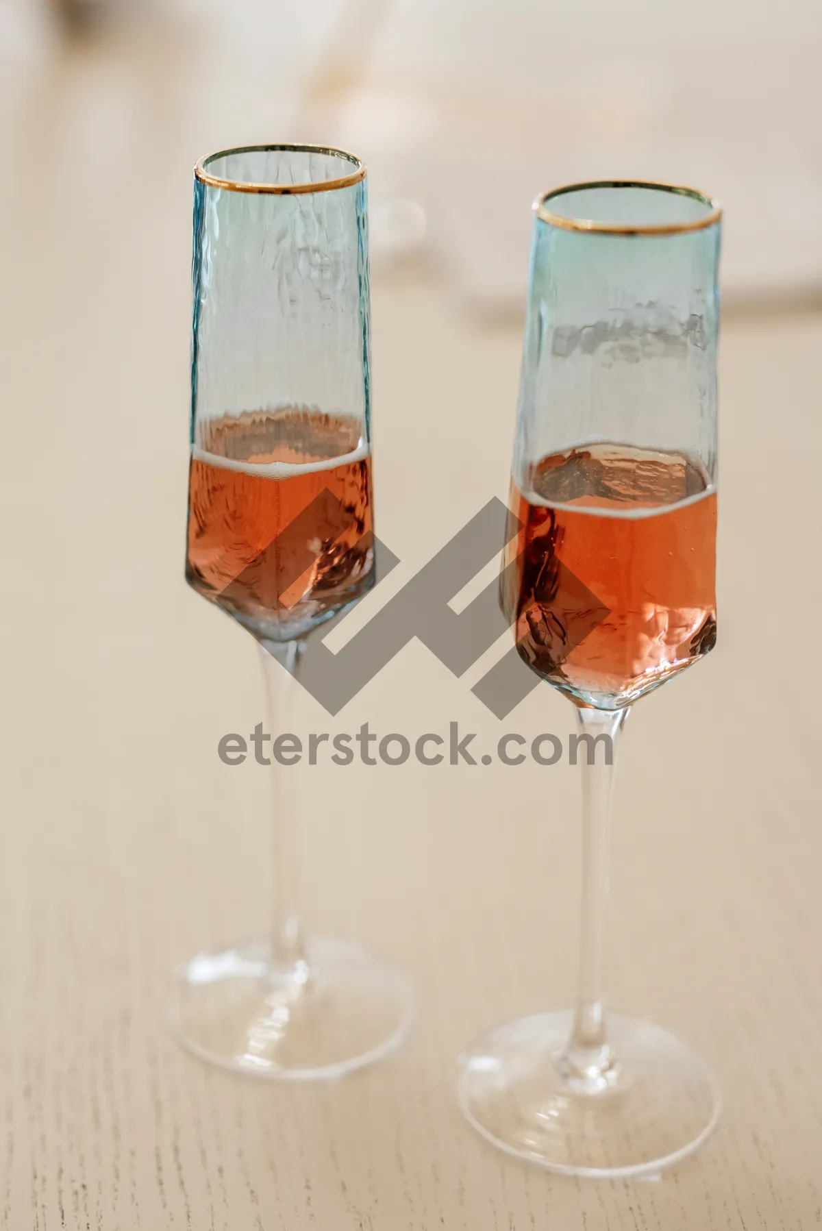 Picture of Party Celebration with Wine Glasses and Champagne Bottle