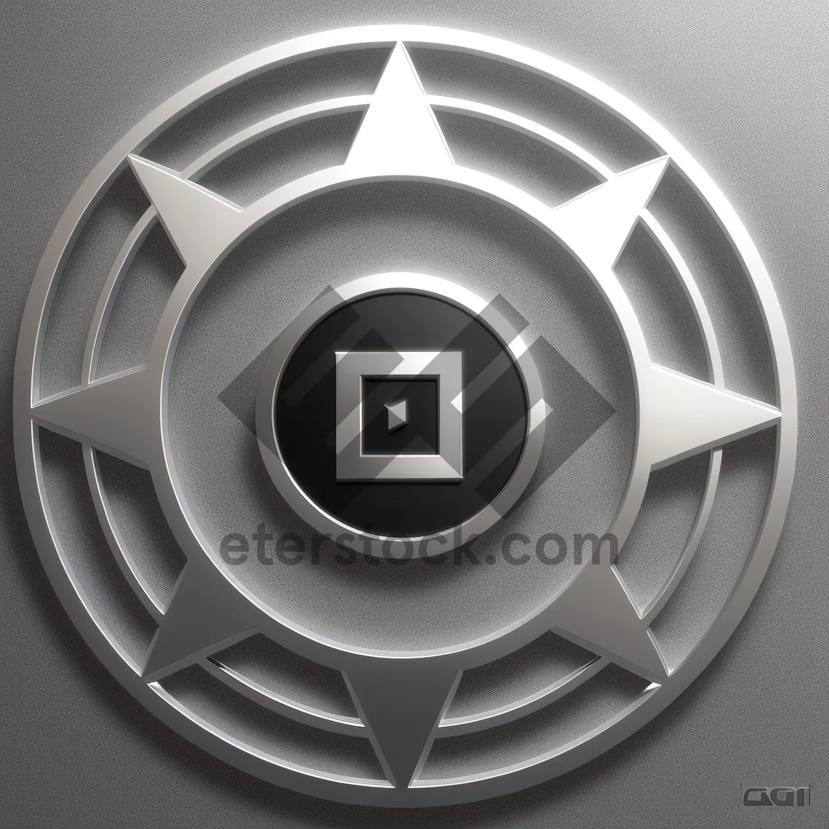 Picture of Modern 3D Metallic Round Button Icon