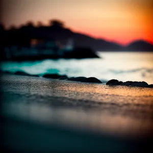 Serene Sunset Over Ocean Waves