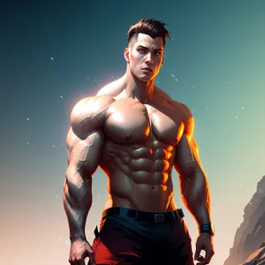 Stylish Muscle Man Portrait