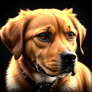 Golden Retriever Puppy Posed with Leash