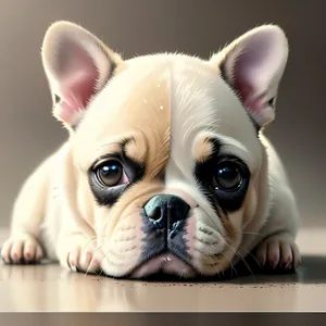 Charming Bulldog Puppy with a Delightful Wrinkle-Filled Look