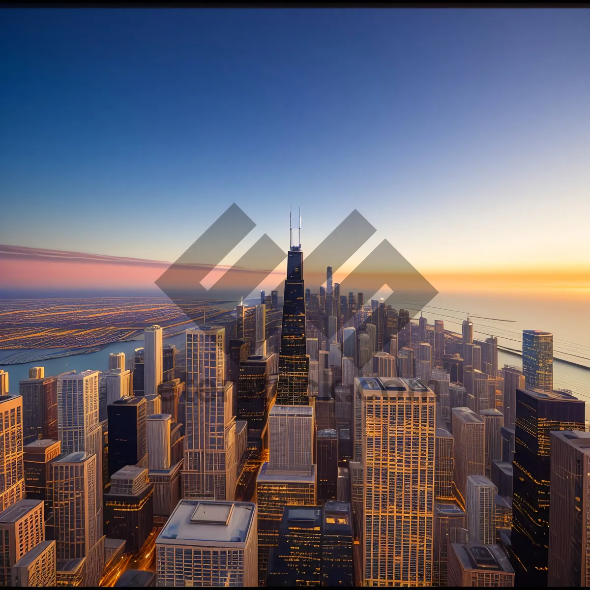 Picture of Stunning Urban Skyline: Towering Skyscrapers in City Center