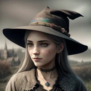 Smiling Model in Stylish Cowboy Hat