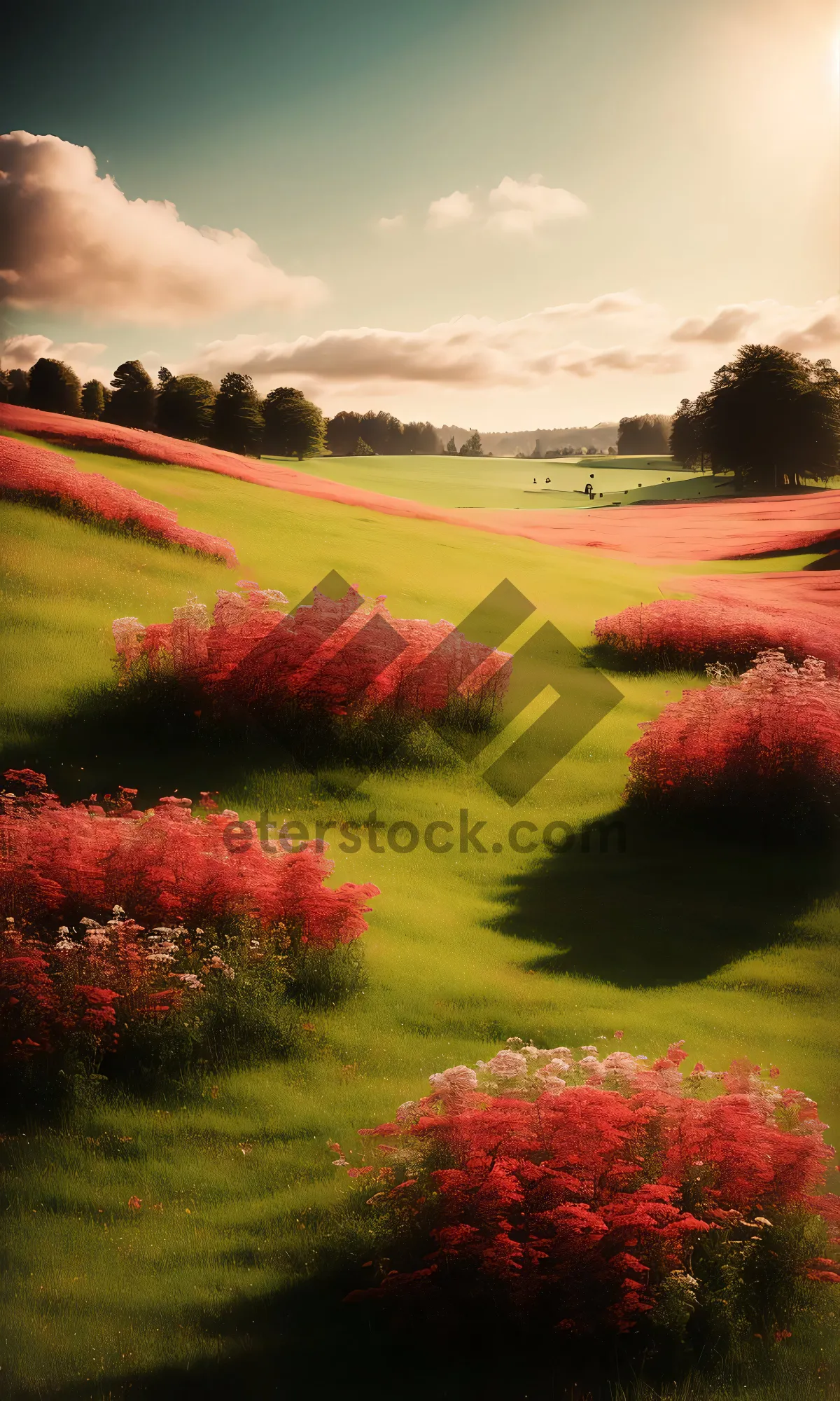 Picture of Seasonal Park Landscape with Trees and Grass