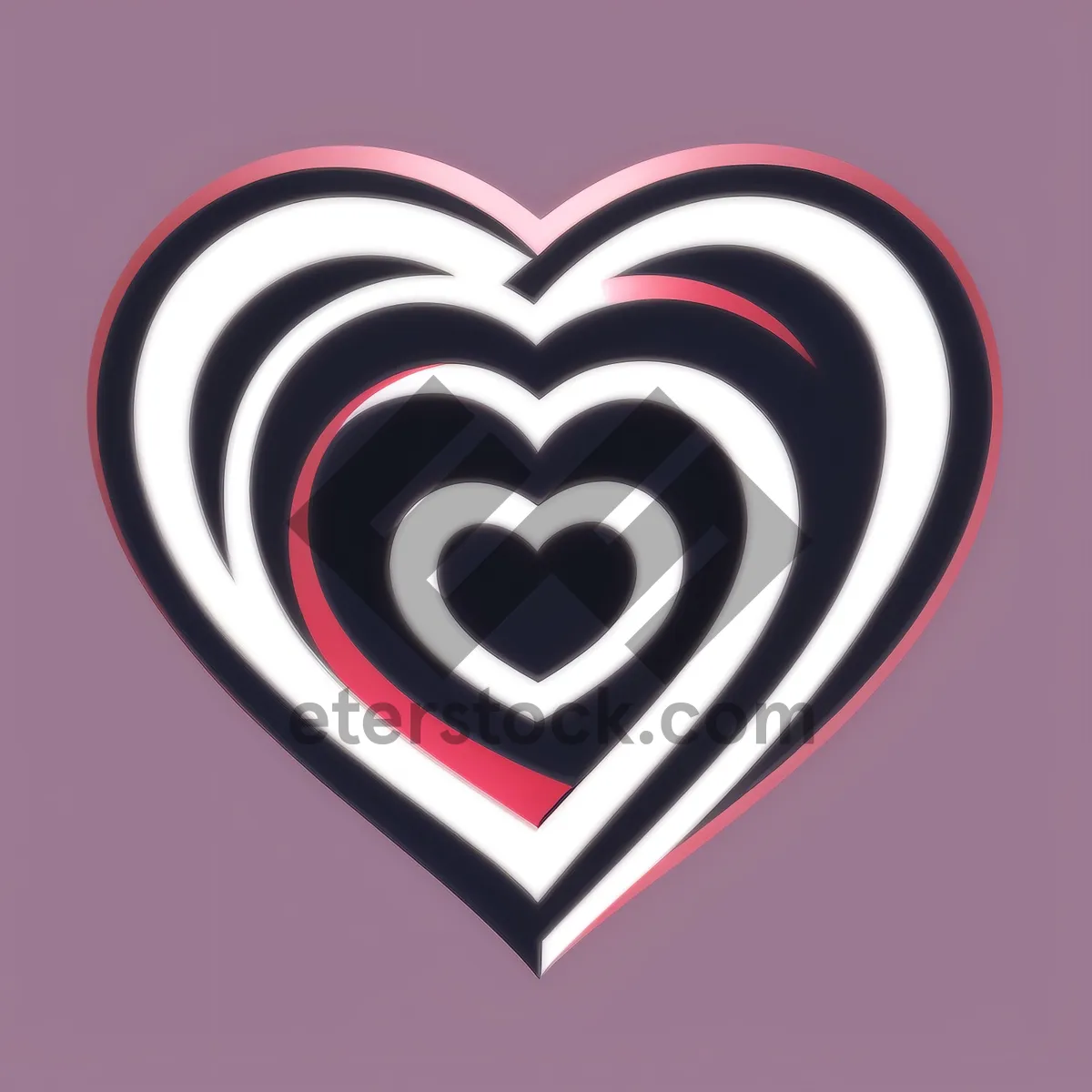 Picture of Love-shaped Hippie Heart: Valentine's Day Graphic Design