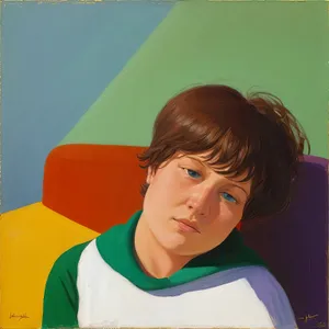 Smiling Brunette Model in Casual Sitting Pose"
Note: It is important to note that the image itself should accurately reflect the description provided.