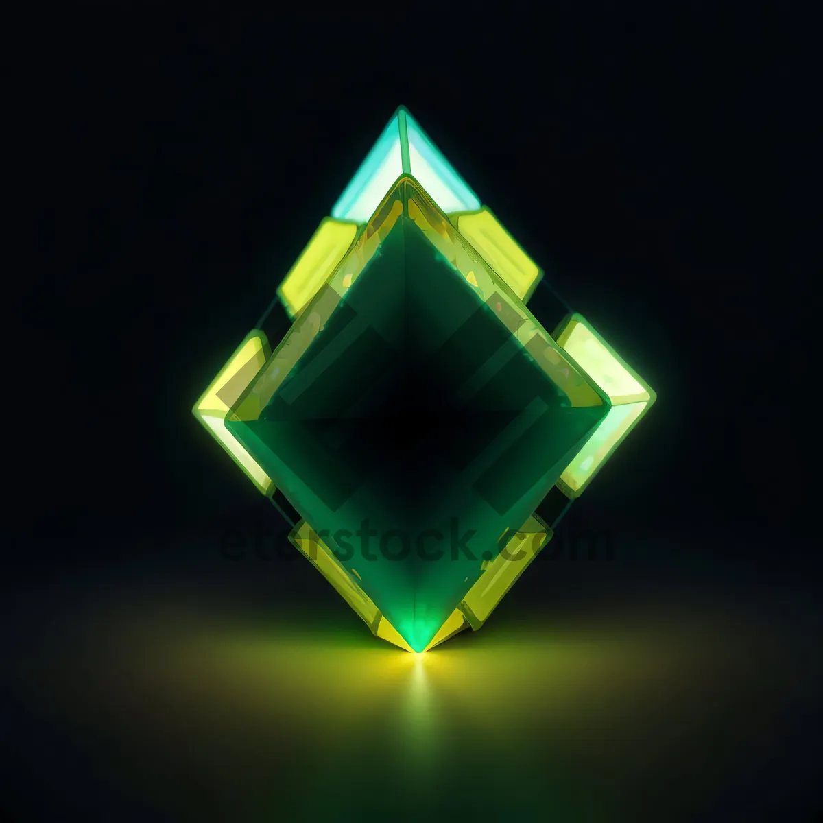 Picture of 3D glass warning sign icon