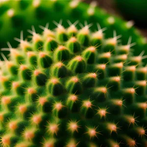 Spiky Desert Cactus Garden Close-Up