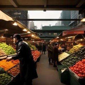 Food Stall at the Supermarket Butcher Shop