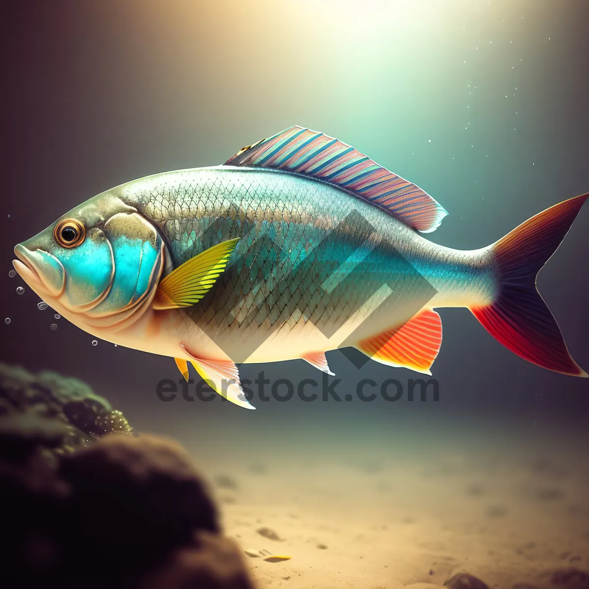 Picture of Vibrant Marine Life: Colorful Fish in Aquarium