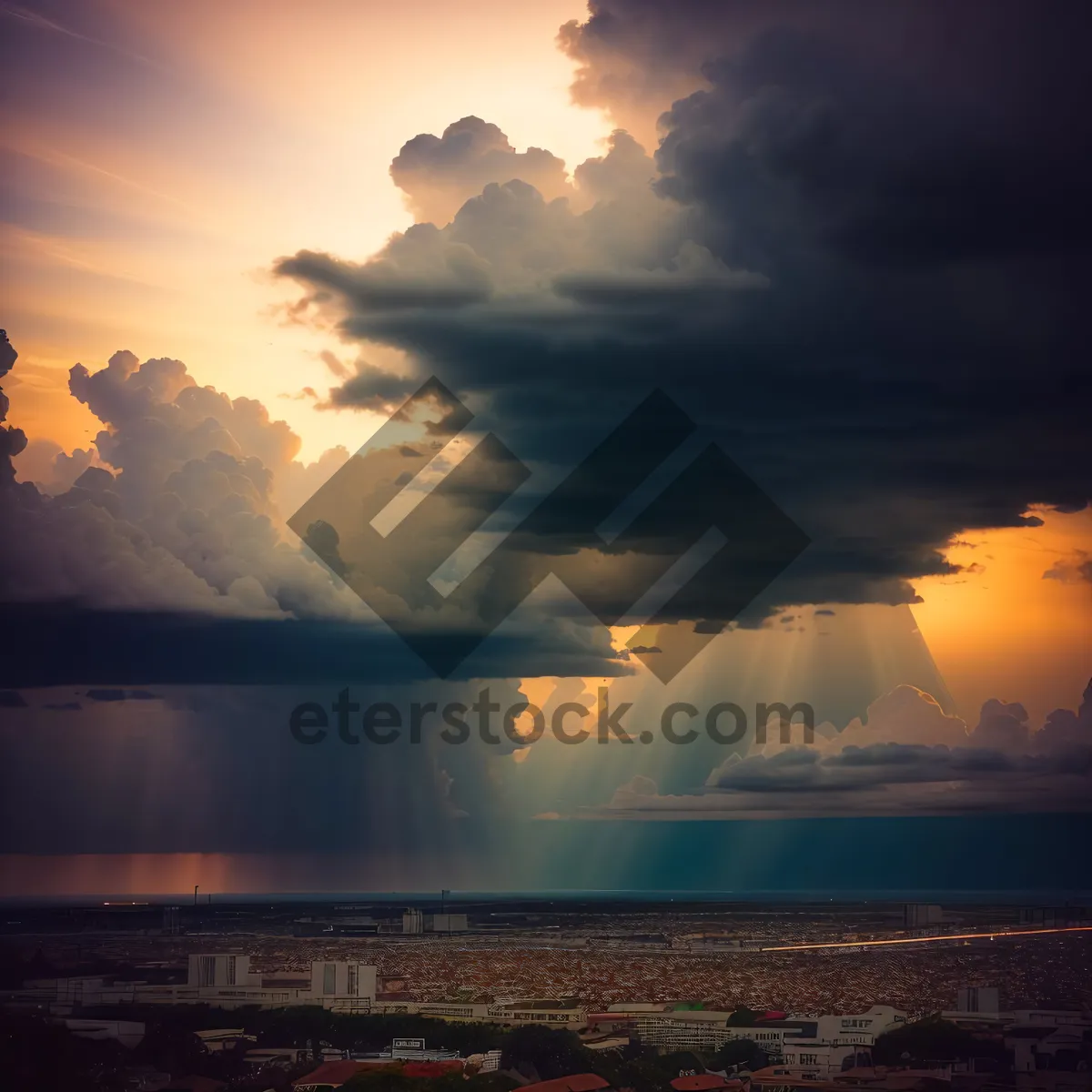 Picture of Vibrant Sunset over the Serene Ocean