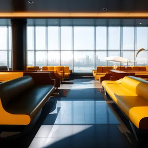 Modern Classroom Interior with Comfortable Seating