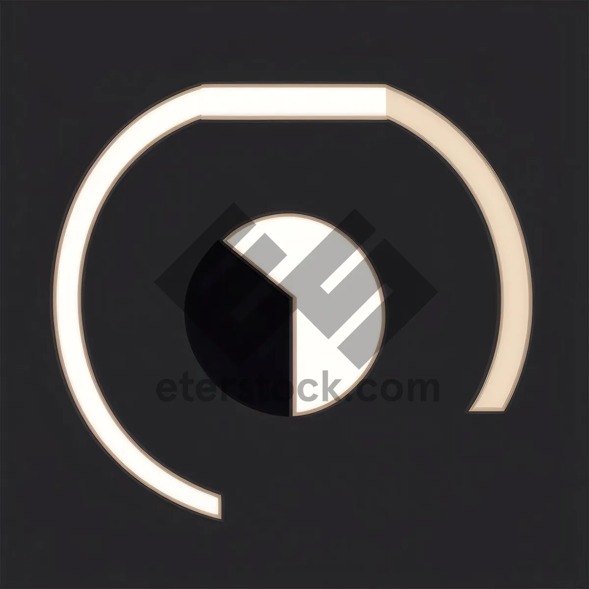 Picture of Shiny 3D Black Symbol Icon with Reflection