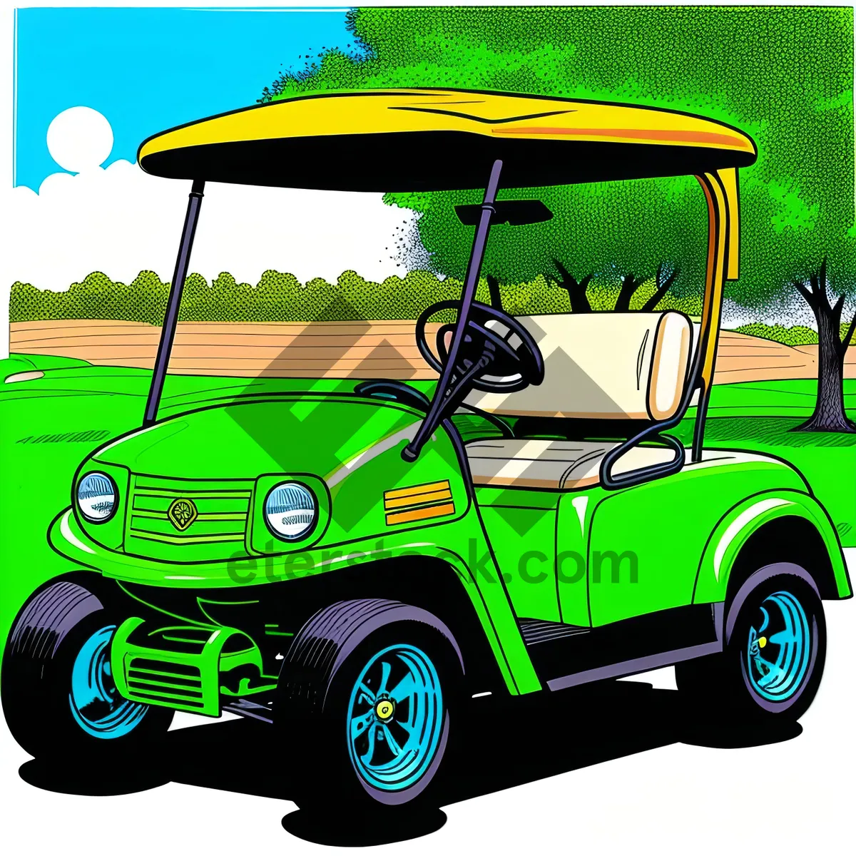 Picture of Fast Drive: Golf Cart on Green