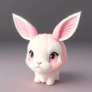 Bunny with irresistibly adorable ears, adorned in fluffy fur, brings joy and delight to all who see it