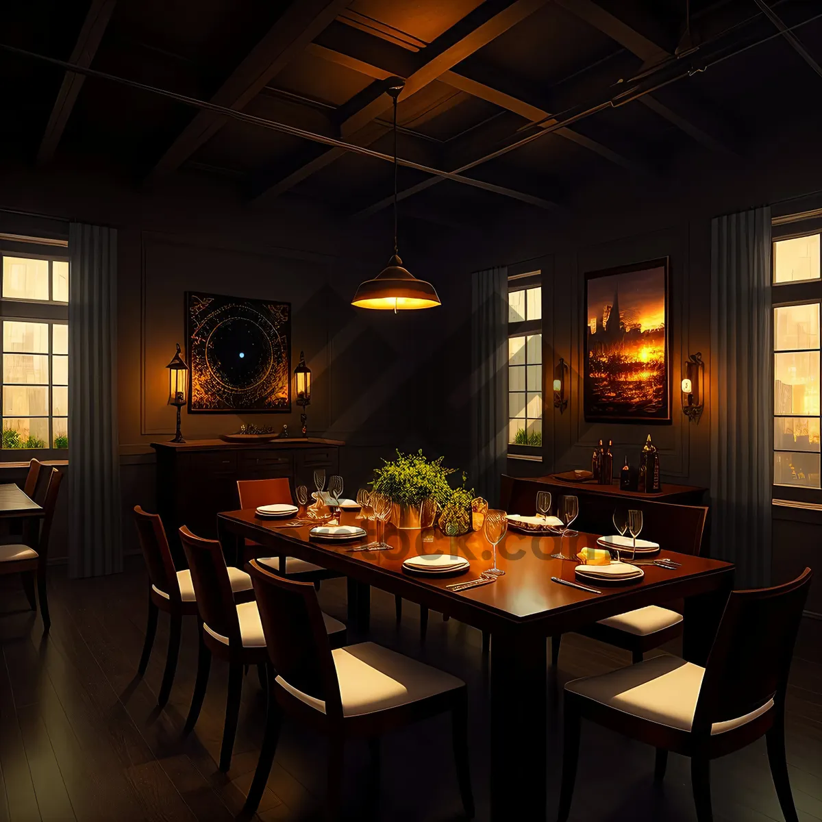 Picture of Modern Interior Design with Elegant Restaurant Setting