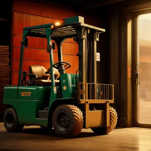 Industrial Heavy Cargo Forklift in Warehouse