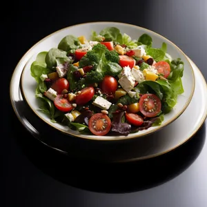 Healthy Fresh Salad with Cherry Tomatoes and Lettuce