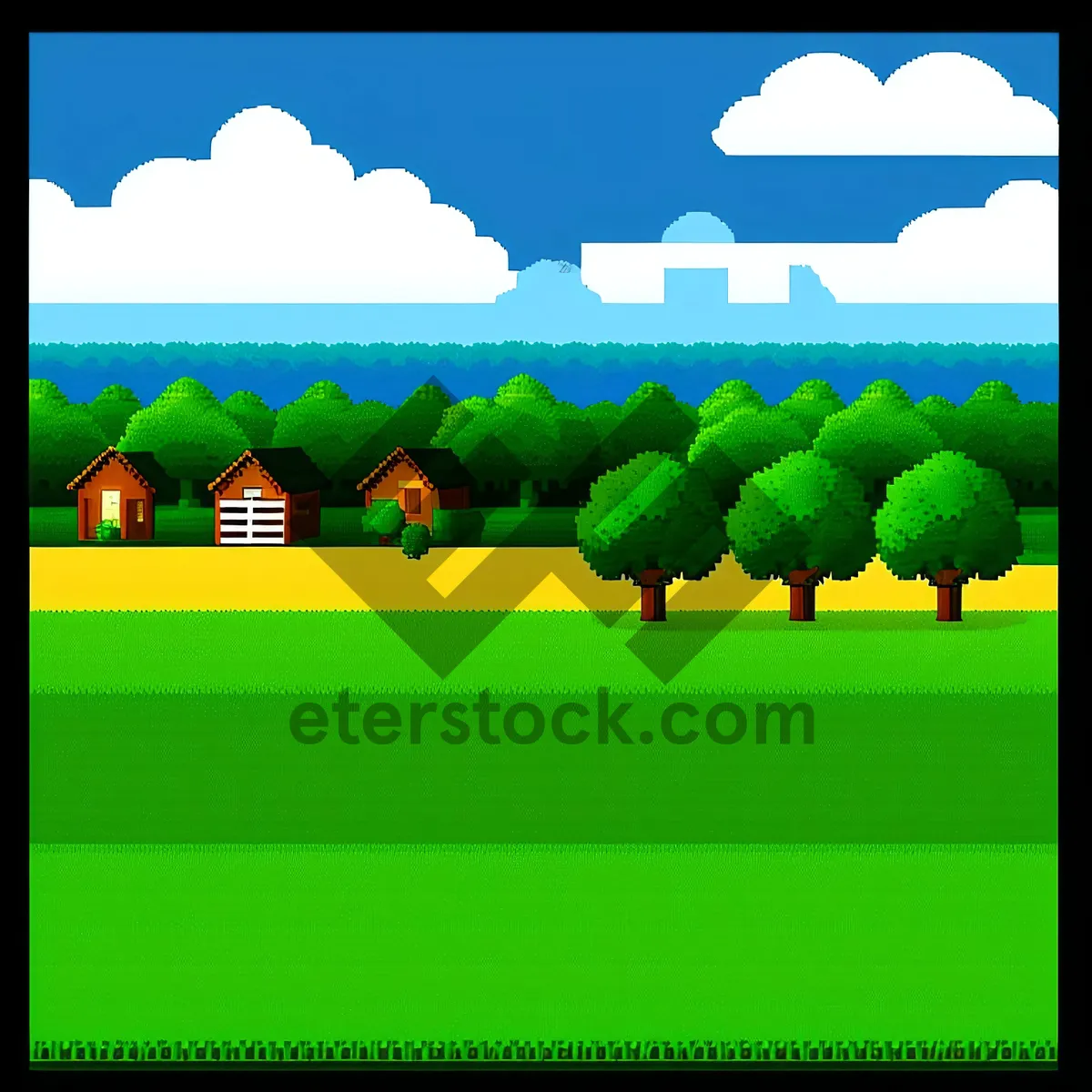 Picture of Vibrant Rural Landscape Under Clear Skies