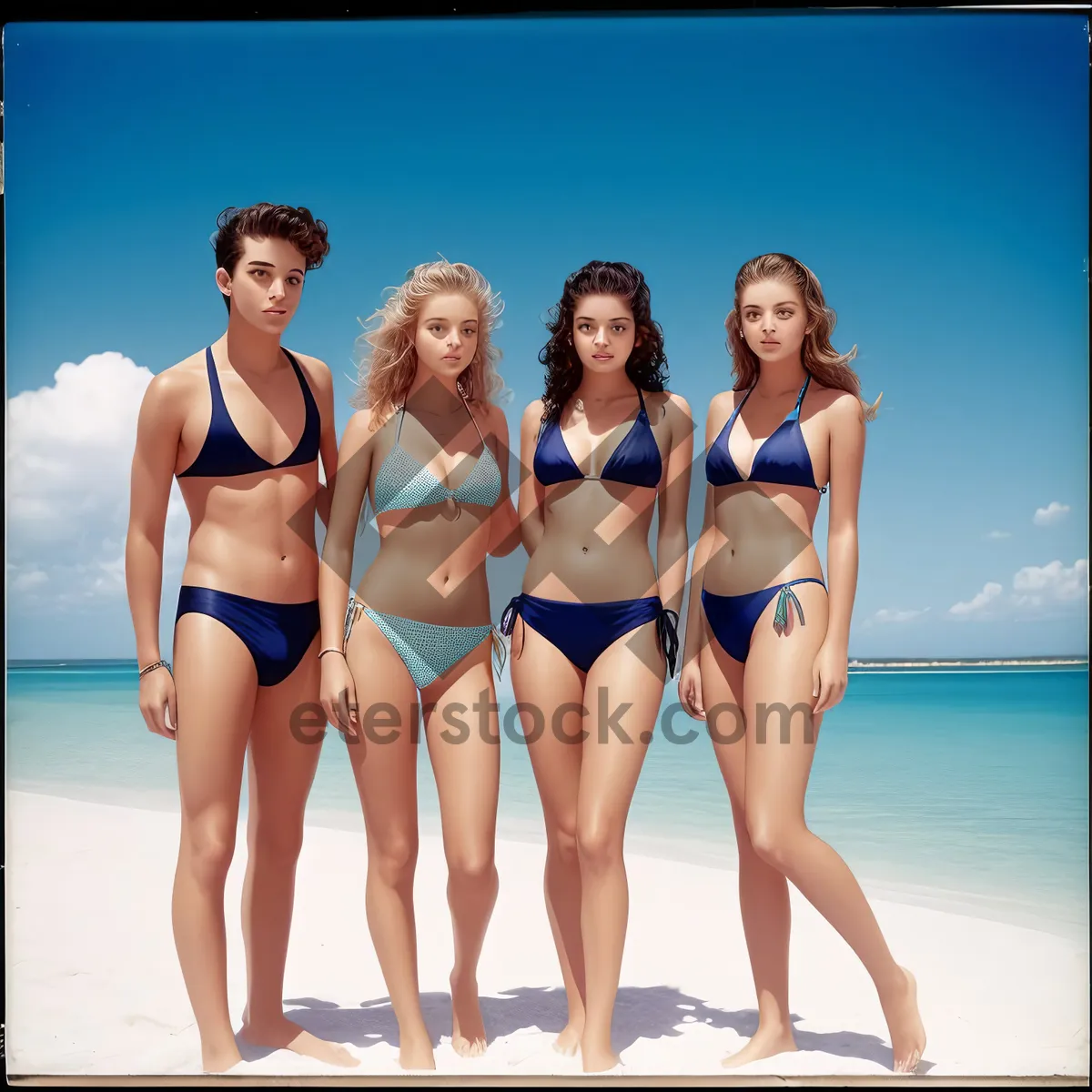 Picture of Beach Babe in Stylish Swimsuit Poses Stunningly