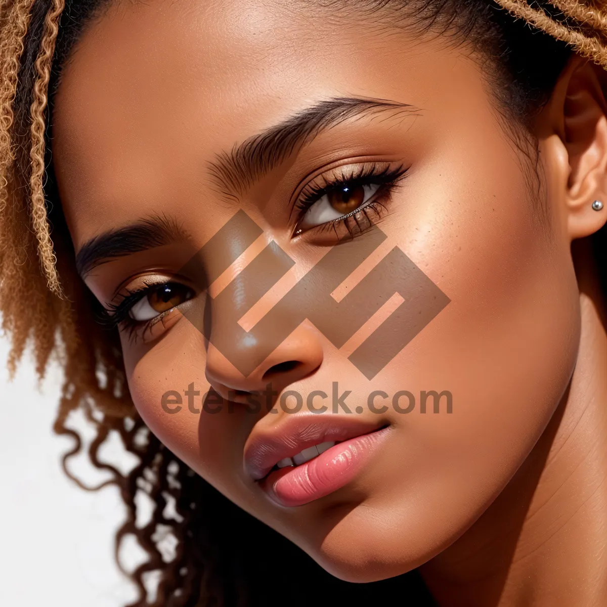 Picture of Sultry Beauty: A captivating closeup of an attractive brunette with flawless makeup