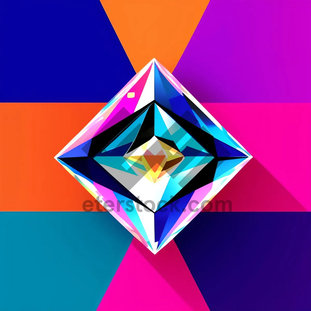 Picture of Geometric Gem: Pyramid Star Symbol Design