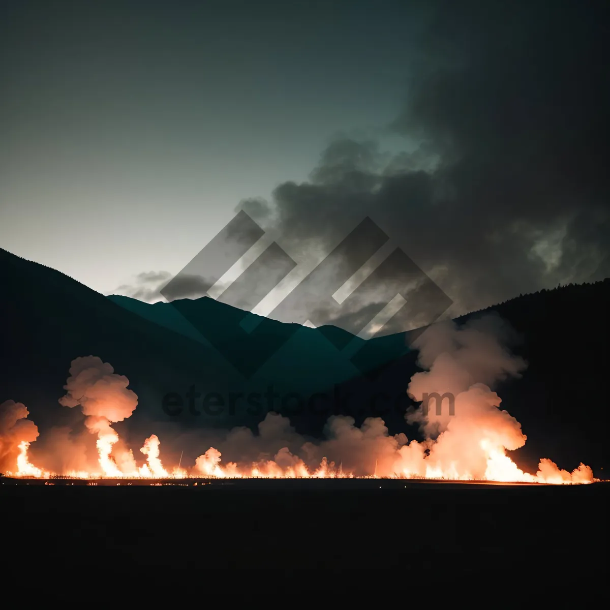 Picture of Fiery Horizon: Volcano at Sunset