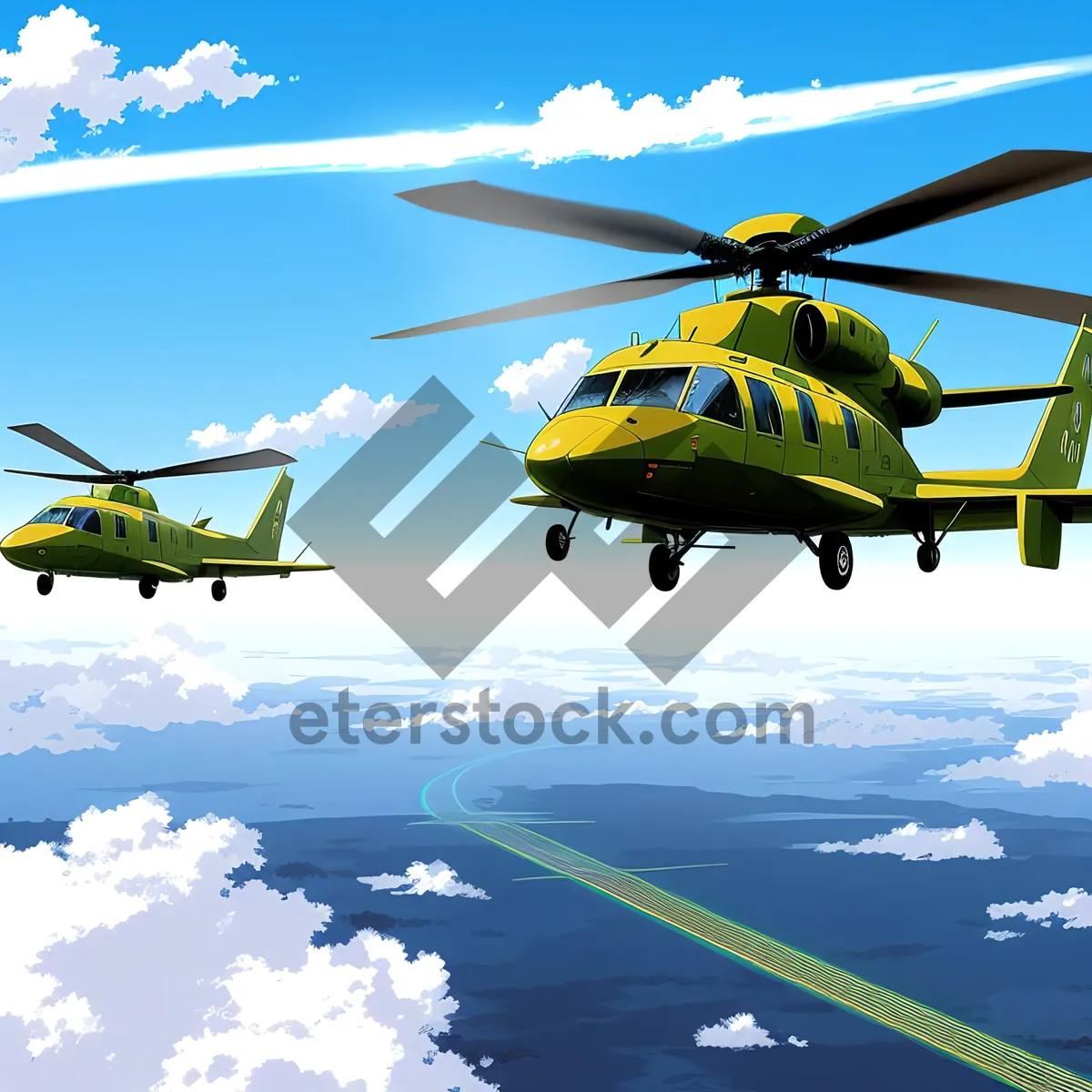 Picture of High-Flying Rotor Blade Propelling Aircraft Skyward