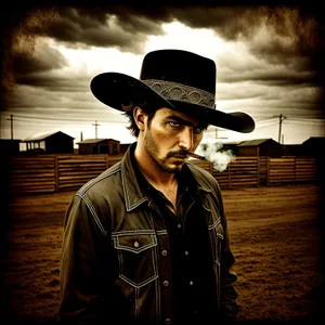 Western Cowboy with Stylish Hat - Fashionable Male Portrait
