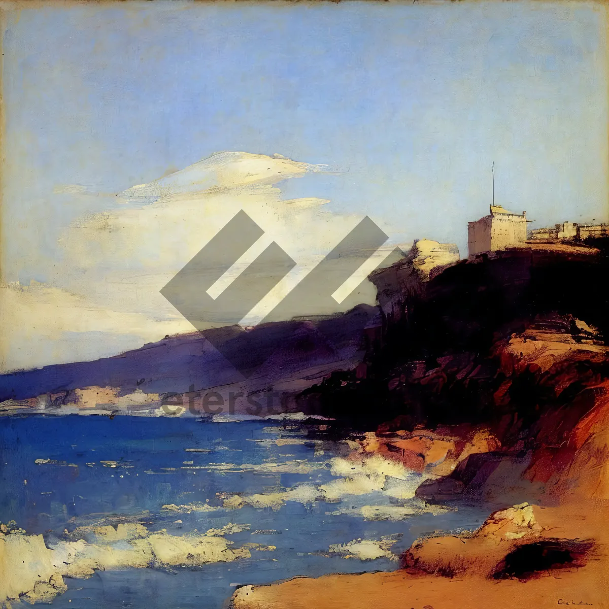 Picture of Majestic Sunset Over Ocean Promontory