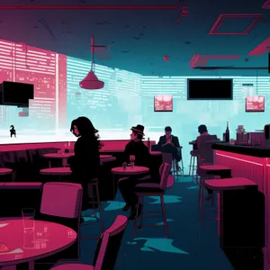 Modern restaurant interior design with empty tables and chairs
