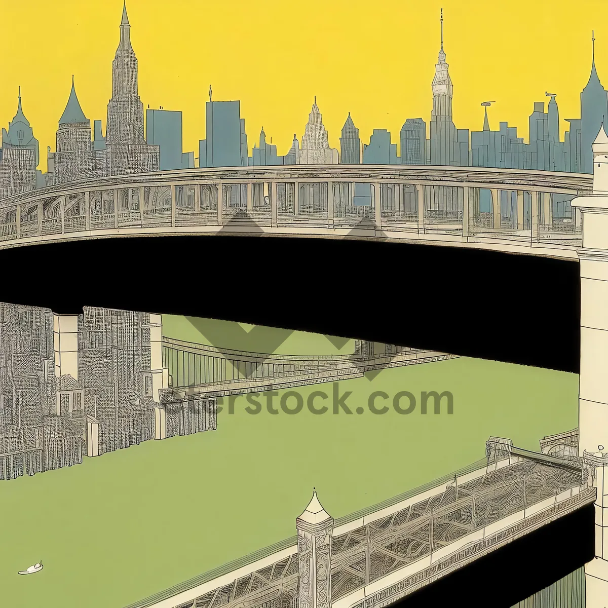 Picture of Iconic British Architecture: Towering Parliament Bridge Over River Thames